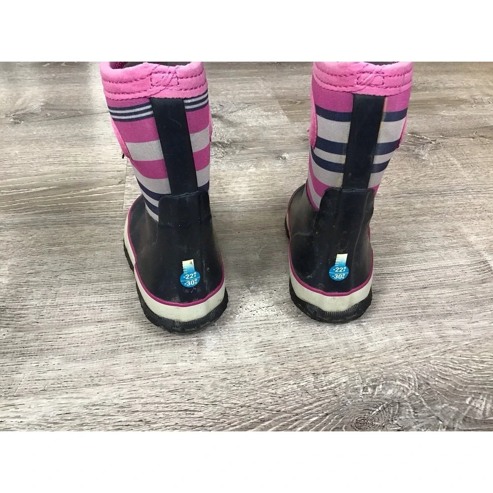 Bogs Grasp Toddler Waterproof Winter Boots Size 9 Pink Multi Stripe -30F/-34C